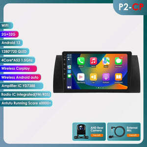 Planet Gates spain / P2 AHDC6 8GB 128GB Android 12 Car Multimedia Player 9 Inch Navigation For BMW E39 E53 M5 1995-2003 Radio Stereo BT GPS Wifi DSP SWC AM FM