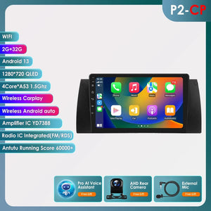 Planet Gates spain / P2 AI AHDC6 8GB 128GB Android 12 Car Multimedia Player 9 Inch Navigation For BMW E39 E53 M5 1995-2003 Radio Stereo BT GPS Wifi DSP SWC AM FM