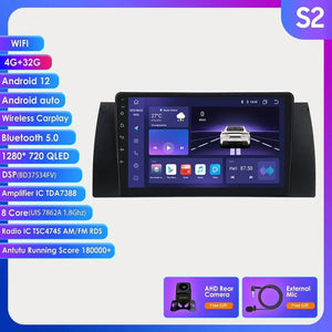 Planet Gates spain / S2 8Core 4G 32G AHD2 8GB 128GB Android 12 Car Multimedia Player 9 Inch Navigation For BMW E39 E53 M5 1995-2003 Radio Stereo BT GPS Wifi DSP SWC AM FM