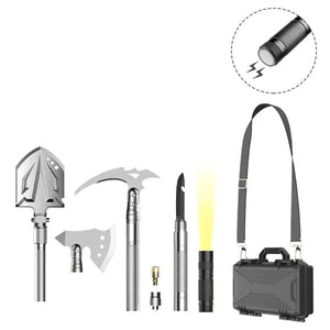 Planet Gates spain / SD-14-95 Outdoor Camping Shovel with Axe Multifunction Survival Tool Compass Aluminum Alloy Folding Spade Knife Snow Shovel Shoulder
