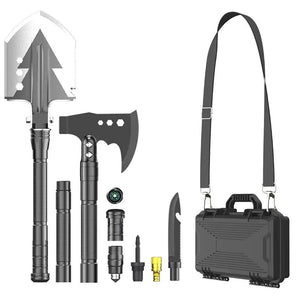 Planet Gates spain / SD-14-95 Outdoor Camping Shovel with Axe Multifunction Survival Tool Compass Aluminum Alloy Folding Spade Knife Snow Shovel Shoulder