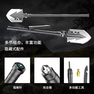 Planet Gates spain / SD-14-95 Outdoor Camping Shovel with Axe Multifunction Survival Tool Compass Aluminum Alloy Folding Spade Knife Snow Shovel Shoulder