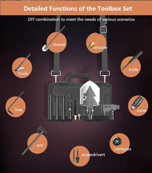 Planet Gates spain / SD-14-95 Outdoor Camping Shovel with Axe Multifunction Survival Tool Compass Aluminum Alloy Folding Spade Knife Snow Shovel Shoulder