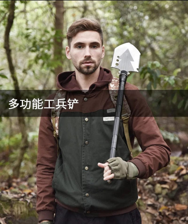 Planet Gates spain / SD-14-95 Outdoor Camping Shovel with Axe Multifunction Survival Tool Compass Aluminum Alloy Folding Spade Knife Snow Shovel Shoulder