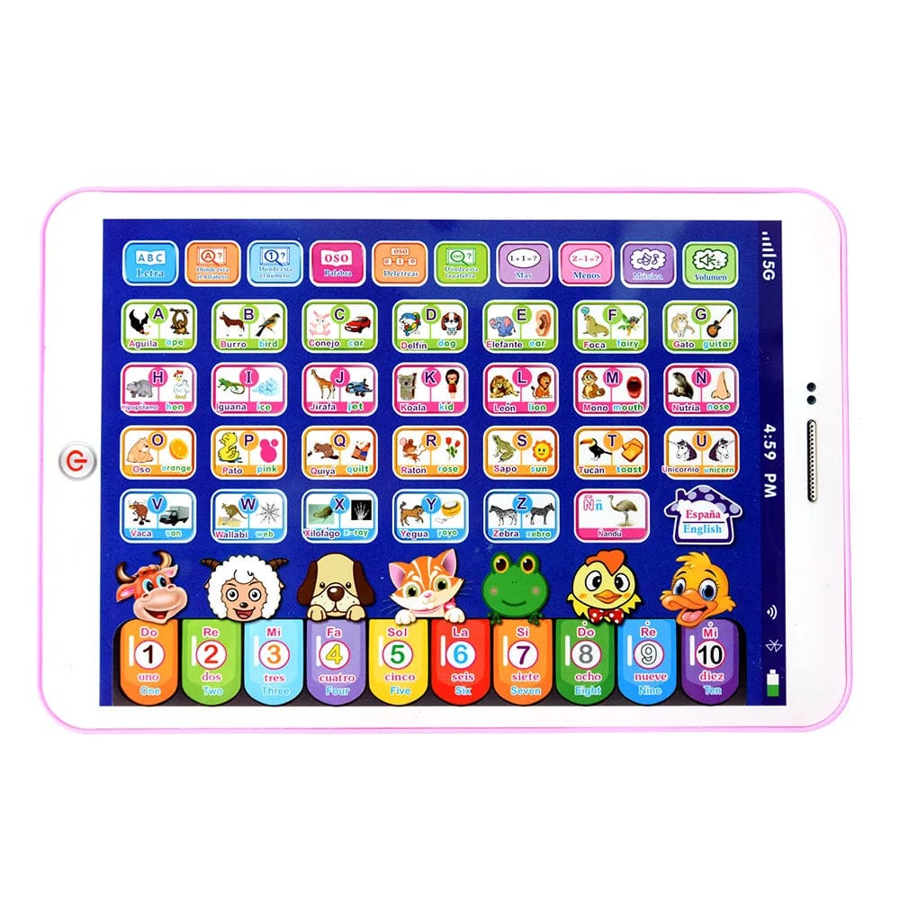 Planet Gates Spanish and English Spanish Alphabet Child Tablet Point Read Touch Enable Laptop Compluter Educational Toys Play Mobel Details for Children's Gifts