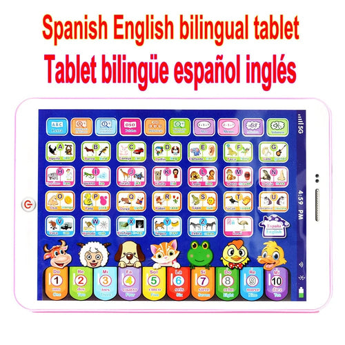 Planet Gates Spanish and English Spanish Alphabet Child Tablet Point Read Touch Enable Laptop Compluter Educational Toys Play Mobel Details for Children's Gifts