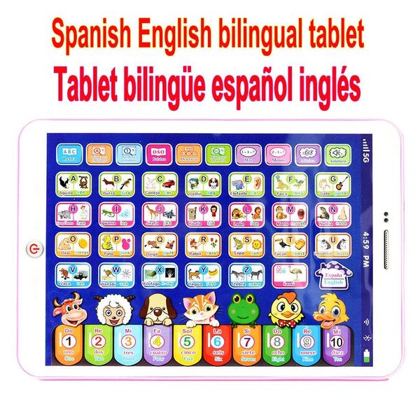 Planet Gates Spanish and English Spanish Alphabet Child Tablet Point Read Touch Enable Laptop Compluter Educational Toys Play Mobel Details for Children's Gifts