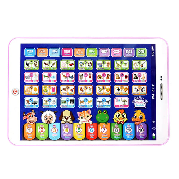 Planet Gates Spanish and English Spanish Alphabet Child Tablet Point Read Touch Enable Laptop Compluter Educational Toys Play Mobel Details for Children's Gifts