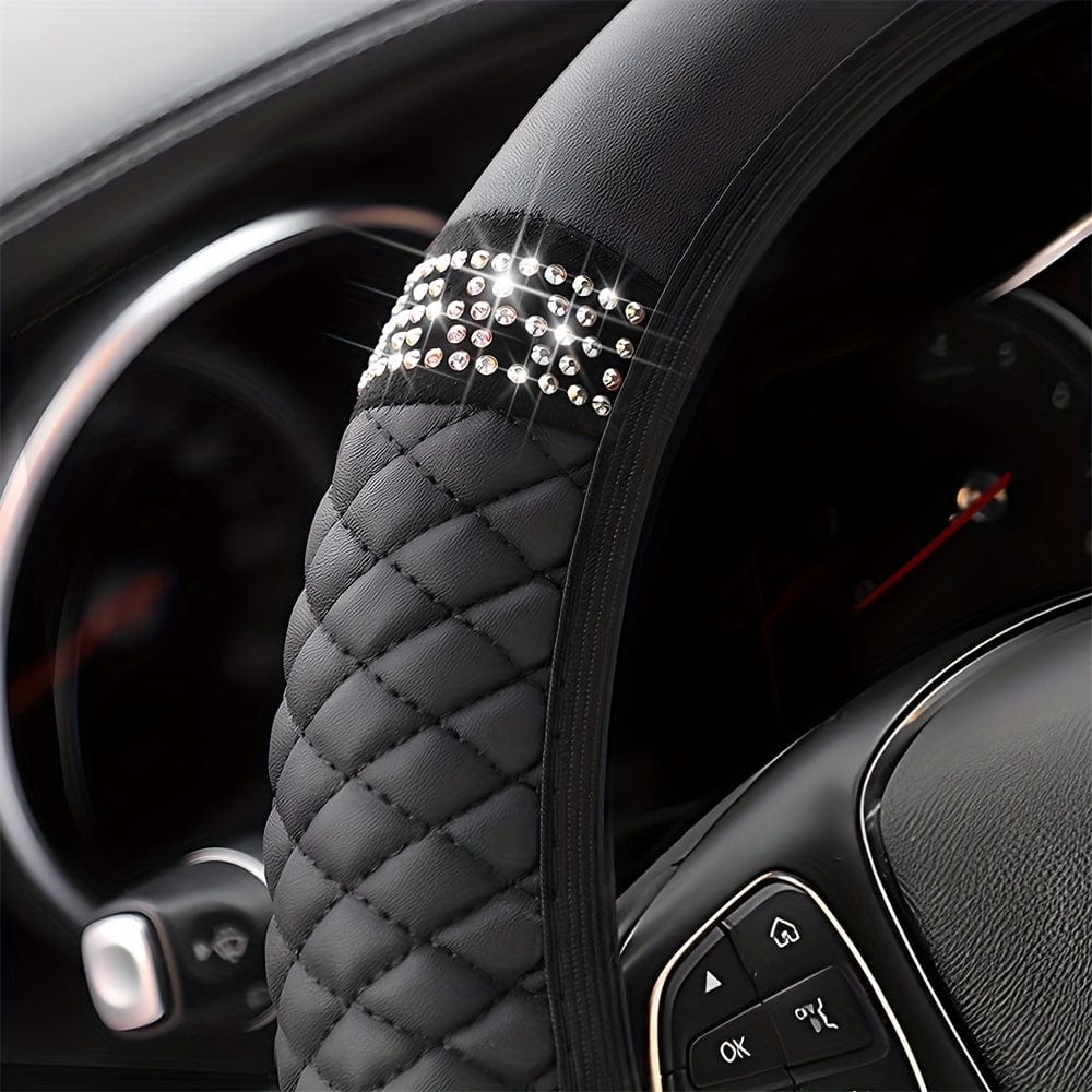 Planet Gates Sparkle And Shine: Inlaid Artificial Diamond Steering Wheel Cover For Women Car Accessories