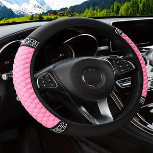 Planet Gates Sparkle And Shine: Inlaid Artificial Diamond Steering Wheel Cover For Women Car Accessories