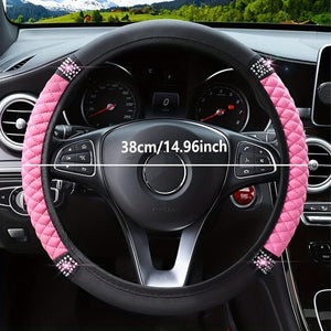 Planet Gates Sparkle And Shine: Inlaid Artificial Diamond Steering Wheel Cover For Women Car Accessories