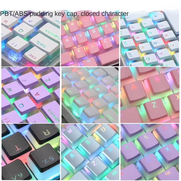 Planet Gates Special Keys 104 Keys PBT Pudding Keycap Two-color Injection OEM Profile DIY Keycaps for Gateron Cherry MX Switch Gaming Mechanical Keyboard