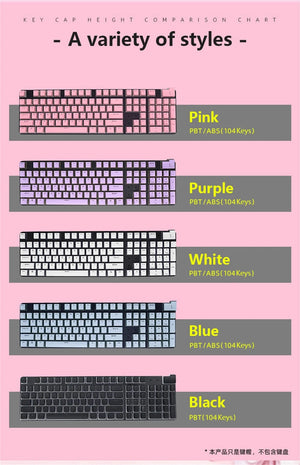 Planet Gates Special Keys 104 Keys PBT Pudding Keycap Two-color Injection OEM Profile DIY Keycaps for Gateron Cherry MX Switch Gaming Mechanical Keyboard