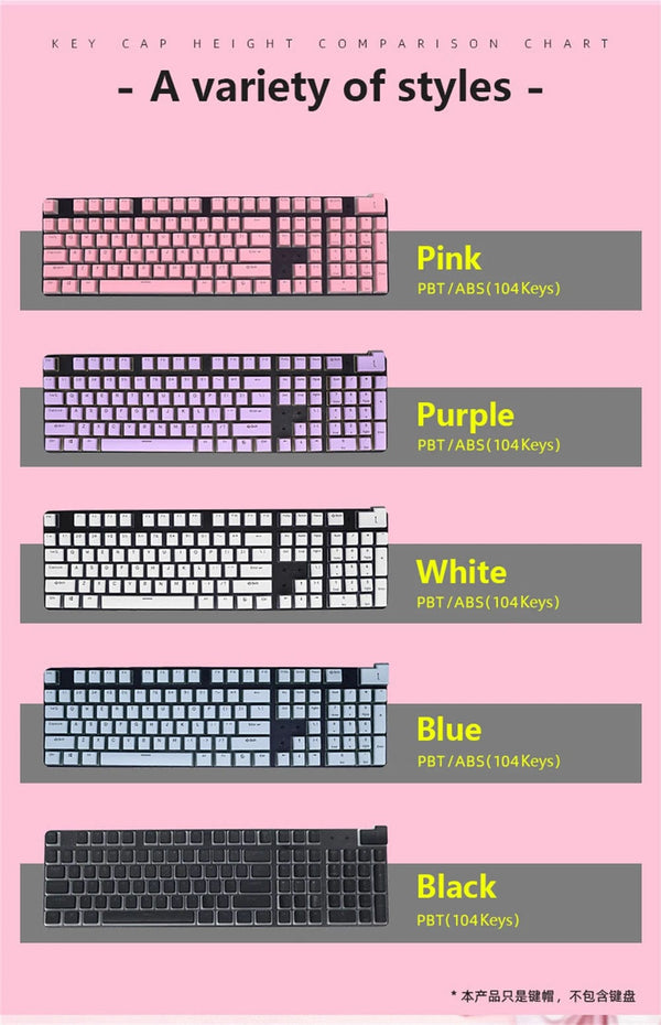 Planet Gates Special Keys 104 Keys PBT Pudding Keycap Two-color Injection OEM Profile DIY Keycaps for Gateron Cherry MX Switch Gaming Mechanical Keyboard
