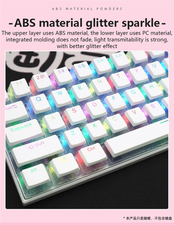 Planet Gates Special Keys 104 Keys PBT Pudding Keycap Two-color Injection OEM Profile DIY Keycaps for Gateron Cherry MX Switch Gaming Mechanical Keyboard