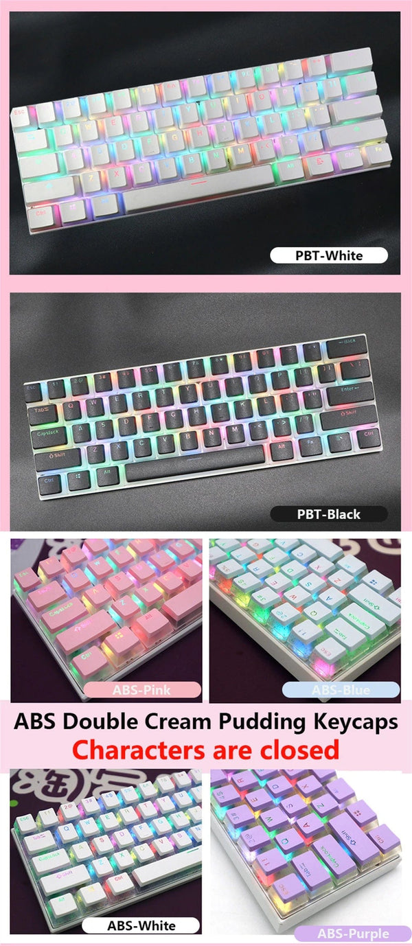 Planet Gates Special Keys 104 Keys PBT Pudding Keycap Two-color Injection OEM Profile DIY Keycaps for Gateron Cherry MX Switch Gaming Mechanical Keyboard
