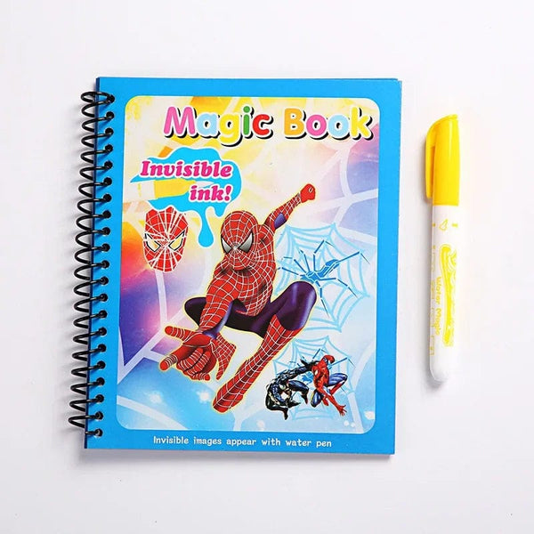 Planet Gates spiderman Disney Kids Puzzle Graffiti Painting Book Cartoon Anime Frozen Spiderman Cars Sofia Princes Mickey DIY Magic Watercolor Painting