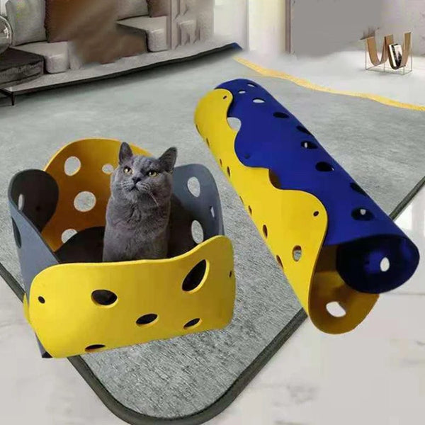 Planet Gates Splicing Cat Toy Felt Pom Nest Deformable Kitten Tunnel Collapsible Tube House Tunnel Interactive Pet Pusscat Security Sense