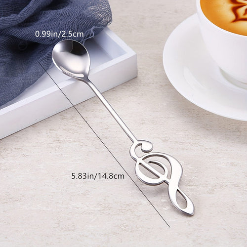 Planet Gates Spoon / 1pc 1PC Stainless Steel Spoon, Creative Music Note Designed Dessert Spoon, Coffee Spoon, Stirring Spoon, For Home Dorm Office Coffee Shop Restaurant Hotel, Kitchen Supplies, Flatware Accessories