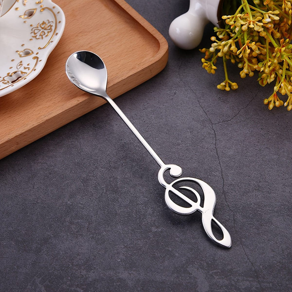 Planet Gates Spoon / 1pc 1PC Stainless Steel Spoon, Creative Music Note Designed Dessert Spoon, Coffee Spoon, Stirring Spoon, For Home Dorm Office Coffee Shop Restaurant Hotel, Kitchen Supplies, Flatware Accessories