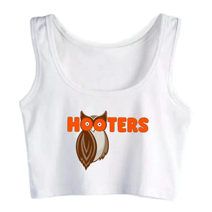 Planet Gates Spoon And Fork Cliparts Hooters Graphics Sexy Slim Crop Top Women's Funny Naughty Training Tank Tops Fashion Sports Camisole