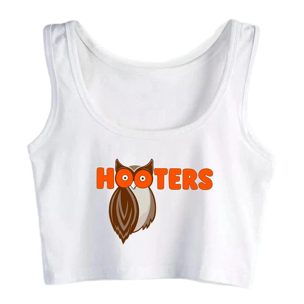 Planet Gates Spoon And Fork Cliparts Hooters Graphics Sexy Slim Crop Top Women's Funny Naughty Training Tank Tops Fashion Sports Camisole