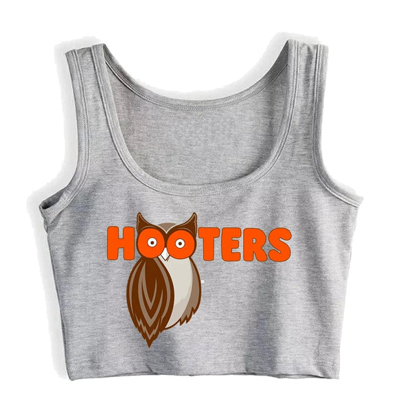 Planet Gates Spoon And Fork Cliparts Hooters Graphics Sexy Slim Crop Top Women's Funny Naughty Training Tank Tops Fashion Sports Camisole