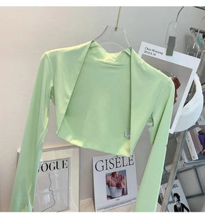 Planet Gates Sports Cardigan Yoga Coat Outdoor Shirts Gym Workout Running Women Blouse Quick Dry Clothing Long Sleeves Tops