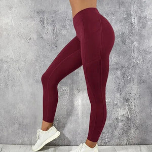Planet Gates Sportswear Woman Gym Leggings Pocketed Yoga Pants Fitness Running Pants Stretchy Sportswear Plus Size Sports Gym Pant for Women