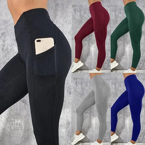 Planet Gates Sportswear Woman Gym Leggings Pocketed Yoga Pants Fitness Running Pants Stretchy Sportswear Plus Size Sports Gym Pant for Women