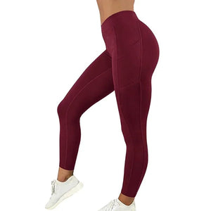 Planet Gates Sportswear Woman Gym Leggings Pocketed Yoga Pants Fitness Running Pants Stretchy Sportswear Plus Size Sports Gym Pant for Women
