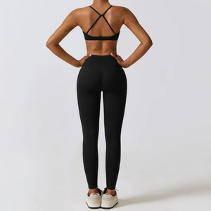 Planet Gates Sportswear Yoga Set Women's Workout Clothes Athletic Wear Sports Gym Legging Seamless Fitness Bra Crop Top Long Sleeve Yoga Suit