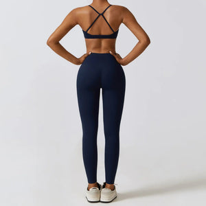 Planet Gates Sportswear Yoga Set Women's Workout Clothes Athletic Wear Sports Gym Legging Seamless Fitness Bra Crop Top Long Sleeve Yoga Suit