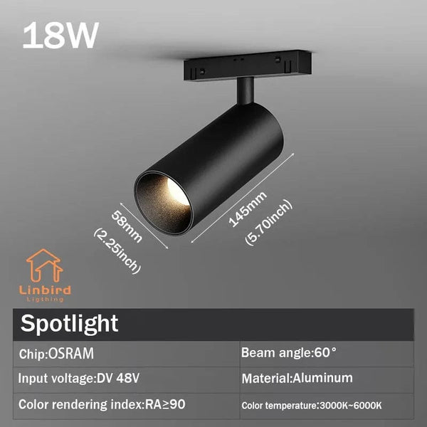 Planet Gates Spot lamp 18w / ZIGBEE Smart Magnetic Track Rail Light System Modern Flexible Fixture LED Spotlight DC48V Ceiling Indoor Light Smart Home Lamp Living