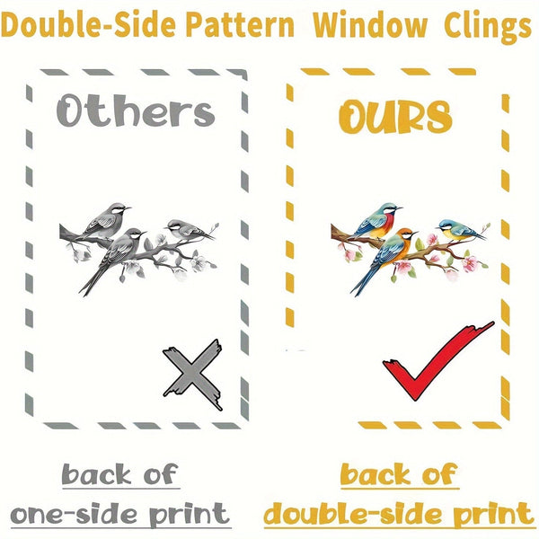 Planet Gates Spring 9sheets, Spring Window Clings Decorations, Spring Summer Window Clings For Glass Windows Double-Sided Bird Gel Stickers Decals For Home Party Shop Office School Decor Supplies