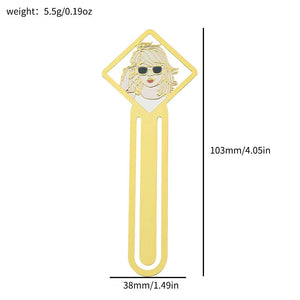 Planet Gates SQ0170 Famous Singer Taylors Creative Metal Bookmarks for Women Men Fans Book Marks Lover Gifts Collection Office School Supplies