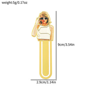 Planet Gates SQ0256 Famous Singer Taylors Creative Metal Bookmarks for Women Men Fans Book Marks Lover Gifts Collection Office School Supplies