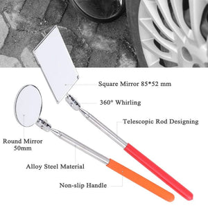 Planet Gates square / CHINA 1Pc Square/round Rotatable Mirror Angle Telescopic Mirror Extendible Inspection Stainless Steel Detection Tool Equipment