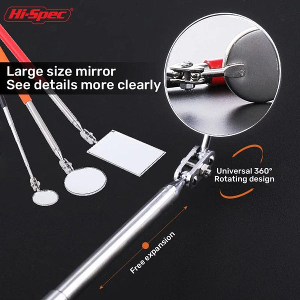 Planet Gates square / CHINA 1Pc Square/round Rotatable Mirror Angle Telescopic Mirror Extendible Inspection Stainless Steel Detection Tool Equipment