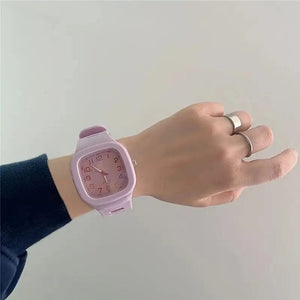 Planet Gates Square Electronic Watch with Silicone Band - Sporty Fashionable Digital Watch for Students Teen