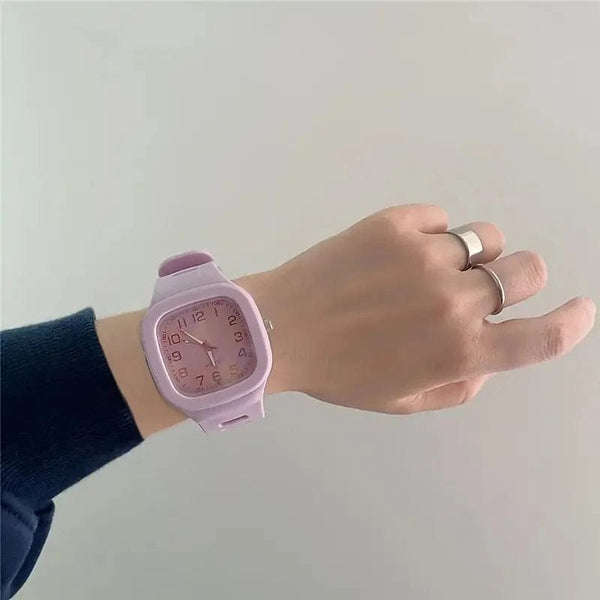 Planet Gates Square Electronic Watch with Silicone Band - Sporty Fashionable Digital Watch for Students Teen