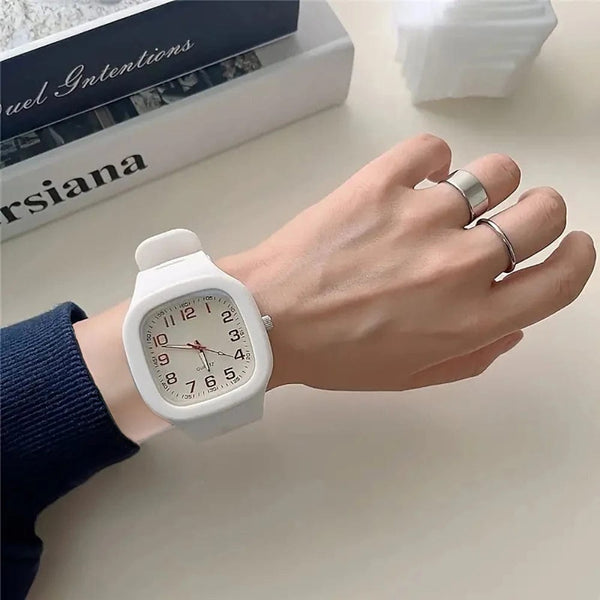 Planet Gates Square Electronic Watch with Silicone Band - Sporty Fashionable Digital Watch for Students Teen
