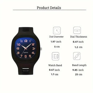 Planet Gates Square Electronic Watch with Silicone Band - Sporty Fashionable Digital Watch for Students Teen