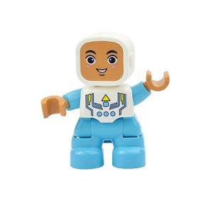 Planet Gates Square Face Boy Figures Dolls Big Size Building Blocks Family Action Workers Doctor Police Farmer Compatible Large Bricks Duploes Kid Toys