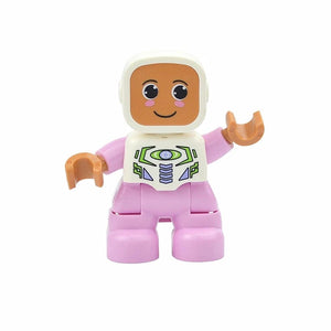 Planet Gates Square Face Girl Figures Dolls Big Size Building Blocks Family Action Workers Doctor Police Farmer Compatible Large Bricks Duploes Kid Toys