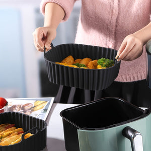 Planet Gates Square Silicone Air Fryer Liners 20.32 Cm For 4 To 7 QT Reusable Air Fryer Pot Air Fryer Inserts For Oven Microwave Accessories