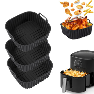 Planet Gates Square Silicone Air Fryer Liners 20.32 Cm For 4 To 7 QT Reusable Air Fryer Pot Air Fryer Inserts For Oven Microwave Accessories