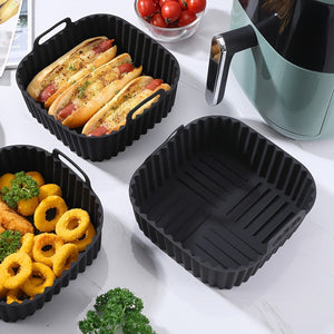 Planet Gates Square Silicone Air Fryer Liners 20.32 Cm For 4 To 7 QT Reusable Air Fryer Pot Air Fryer Inserts For Oven Microwave Accessories