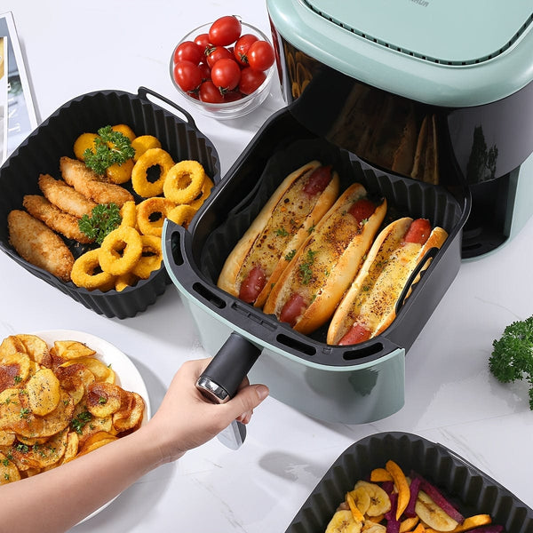 Planet Gates Square Silicone Air Fryer Liners 20.32 Cm For 4 To 7 QT Reusable Air Fryer Pot Air Fryer Inserts For Oven Microwave Accessories