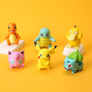 Planet Gates Squirtle 5-8cm Pokemon Anime Figure Pikachu Charmander Squirtle Bulbasaur Psyduck Cute Doll Pet Action Collect Model Kids Toy Gift